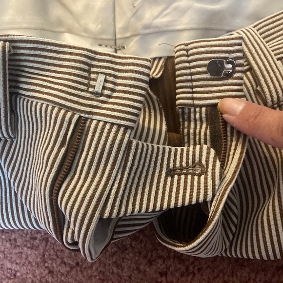Vintage Men's Haggar Slacks Pants Brown and White Striped - Picture 6 of 7